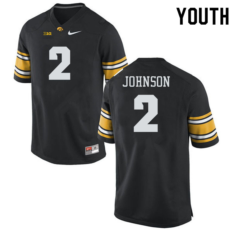 Youth #2 Kaleb Johnson Iowa Hawkeyes College Football Alternate Jerseys Sale-Black - Click Image to Close